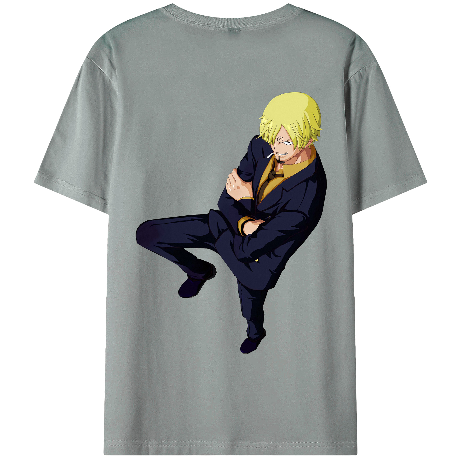 （画像用） ワンピース サンジ ONE PIECE Sanji 綿100％ メンズ半袖Tシャツ（バックプリント） 通気性